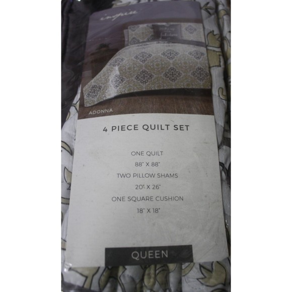 4 Piece Quilt Set Inspire Adonna Queen Sz "Wake Up And Be Fabulous" Pillow NIP - Picture 5 of 5